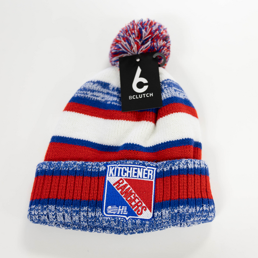 BCLUTCH Text Stripe Pom Toque