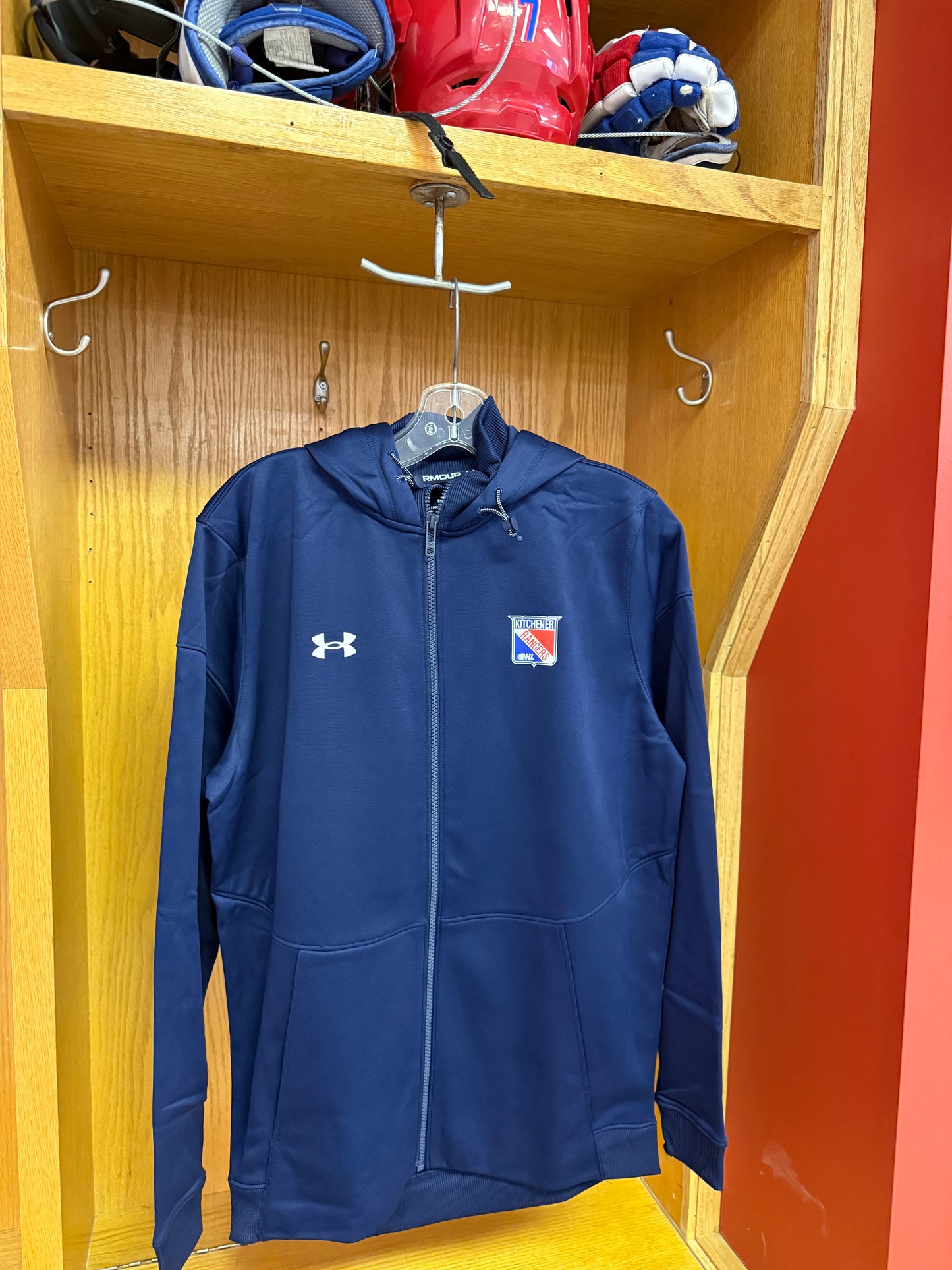 UA Men's Armour Fleece Storm Full Zip Navy - Rangers Authentics