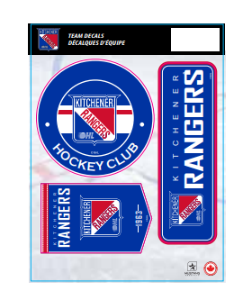 5" x 7" Kitchener Rangers Decal Set