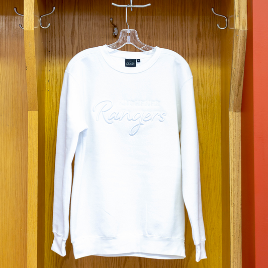 DGN Puff Embroidered White Crew
