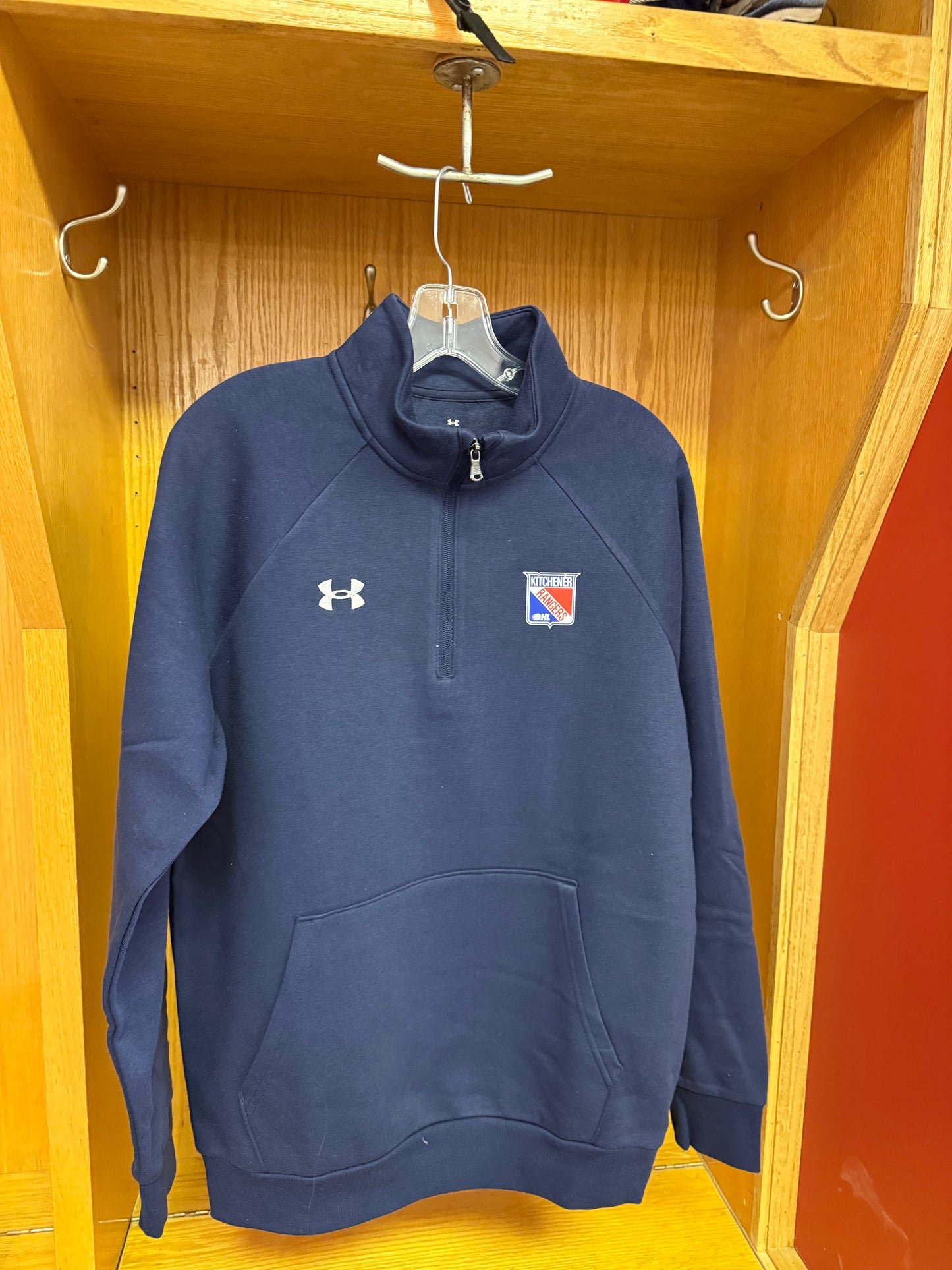 UA Men's Rival Fleece 1/4 Zip Navy - Rangers Authentics