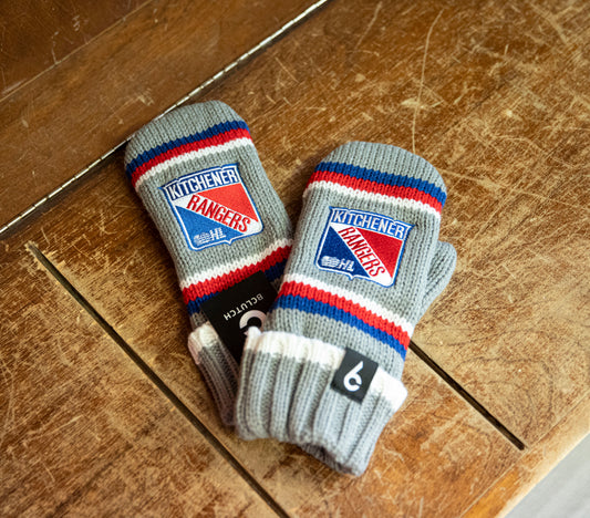 BClutch Grey Shield Mittens - Rangers Authentics