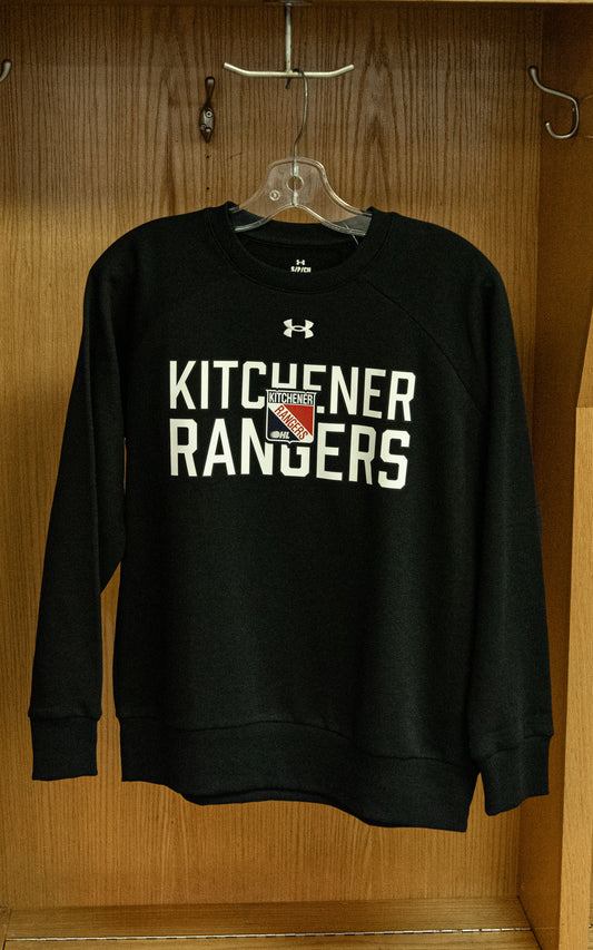 UA Women's Rival Fleece Crew Black - Rangers Authentics