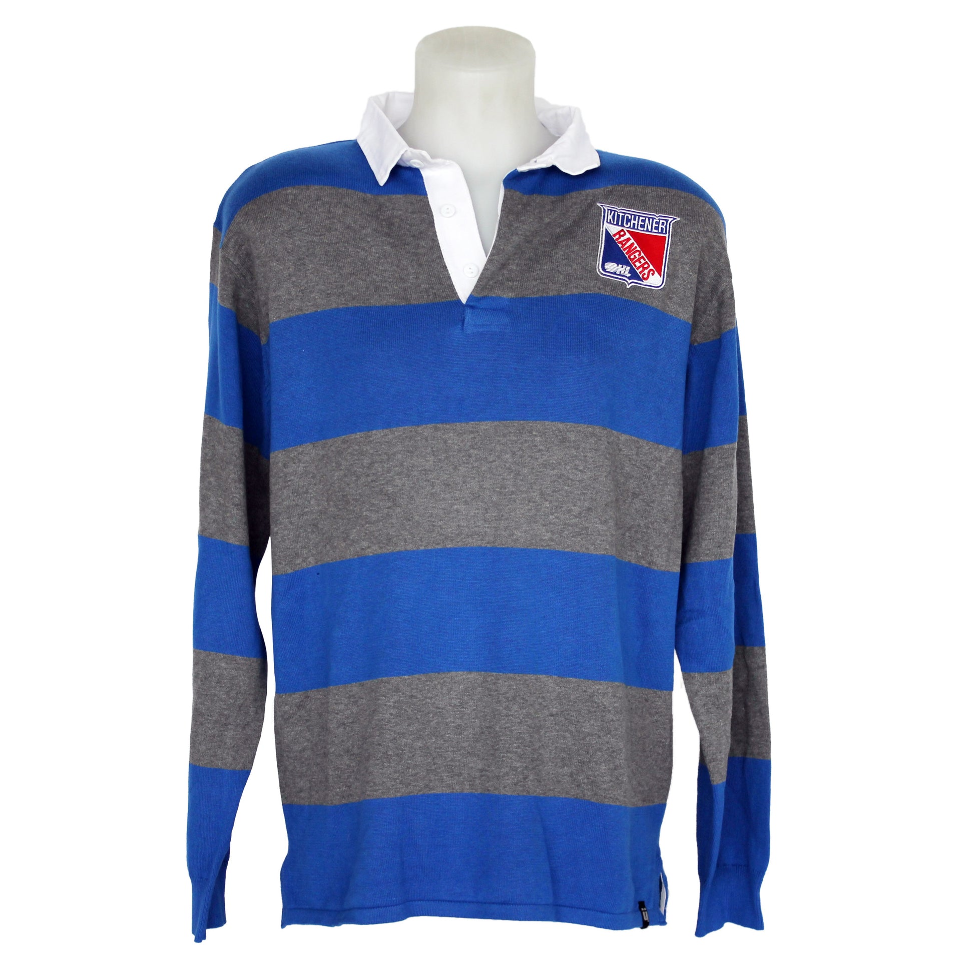Men's Bruzer Striped LS Polo - Rangers Authentics